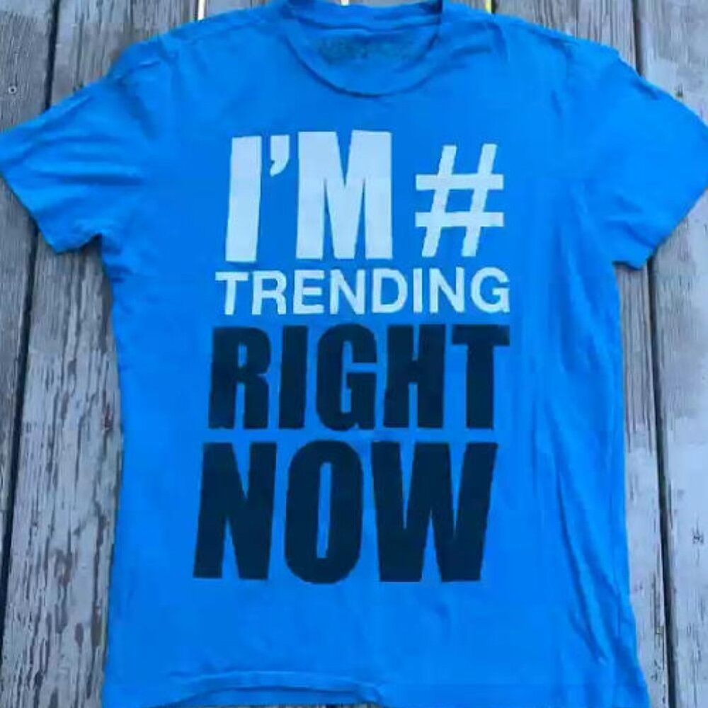 In trending right now blue men’s tee shirt size S